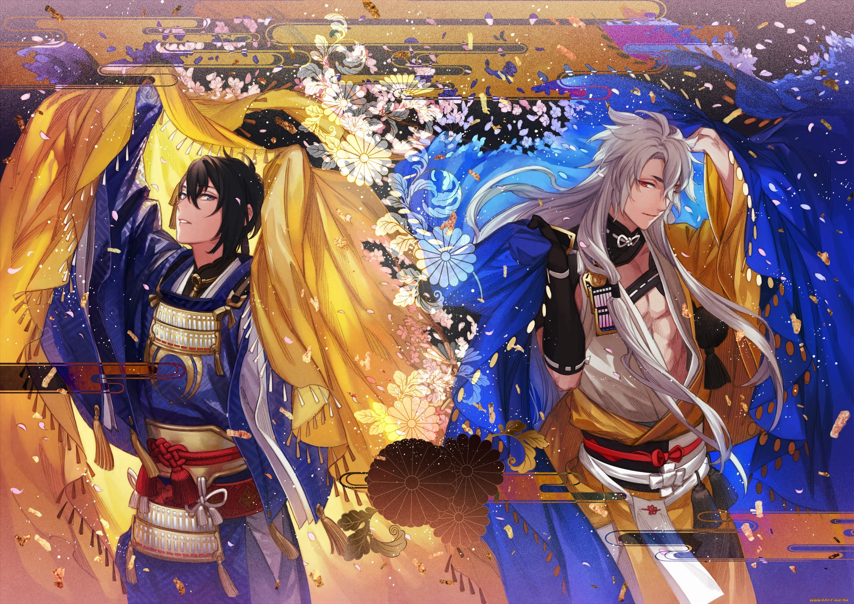 , touken ranbu, kogitsunemaru, art, tayuya, , , , , , , , , , , mikazuki, munechika, touken, ranbu